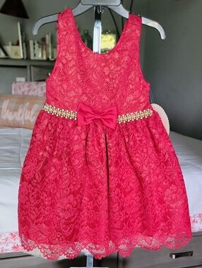 New princess sparkly party bow ruffled dress ❤️